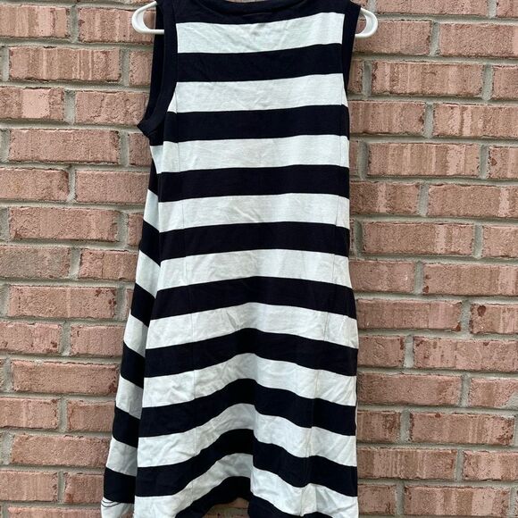 Striped Black and White Kids Dress - Picture 7 of 7